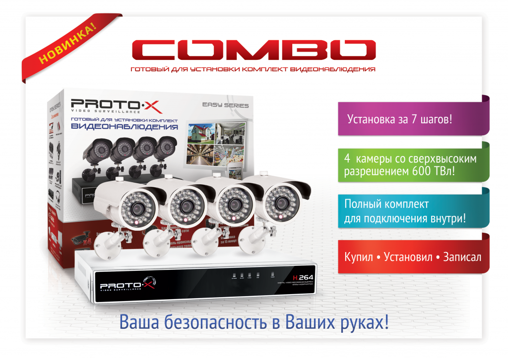 Готовый комплект видеонаблюдения Proto-X Combo