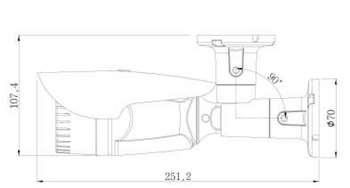 Размеры камеры MDC-AH6290TDN-24H