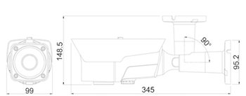 Размеры AHD камеры MDC-AH6290TDN-35H